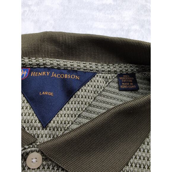 Henry Jacobson Mens Polo Shirt - Large Classic Pattern - Picture 8 of 8